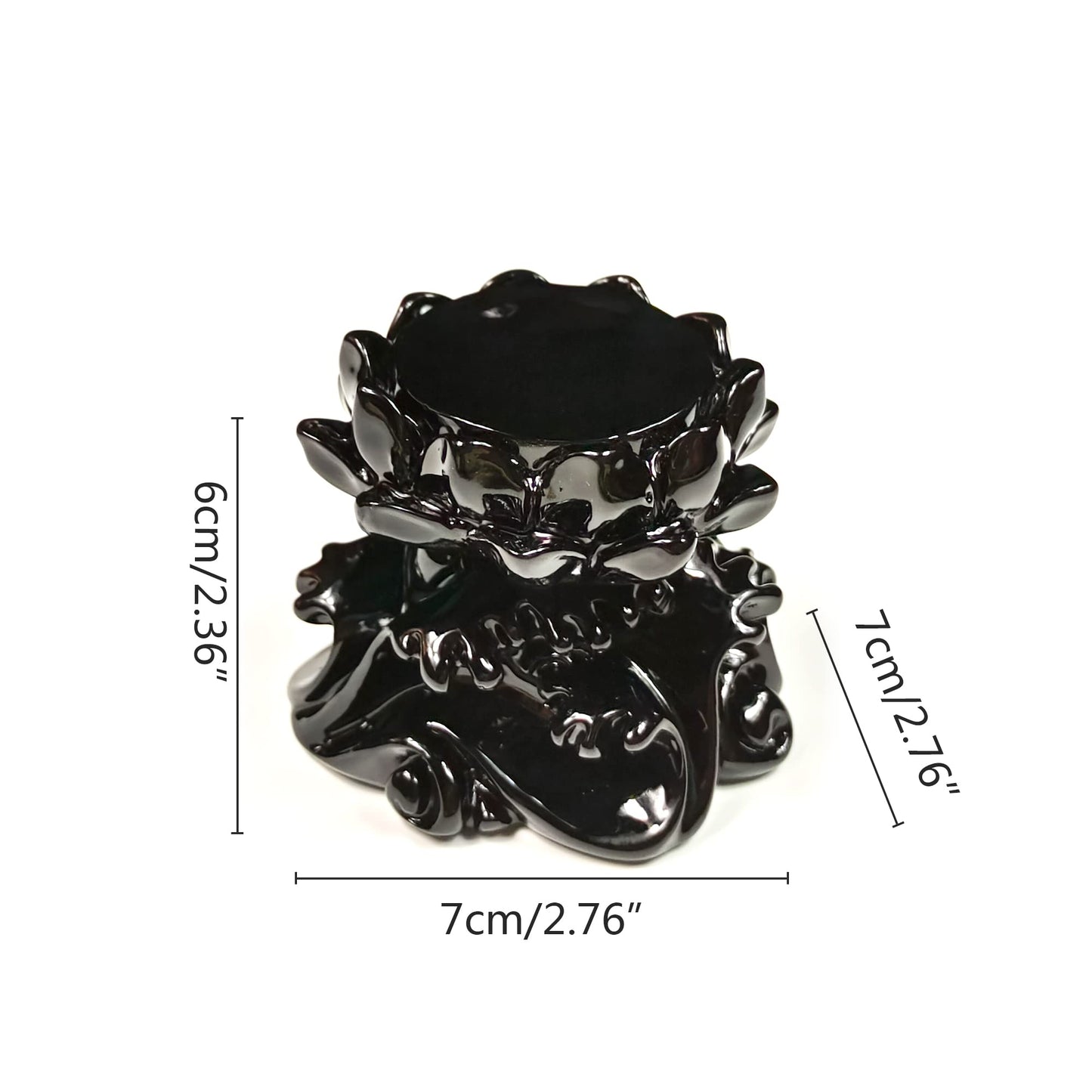 Black Resin Lotus Stand