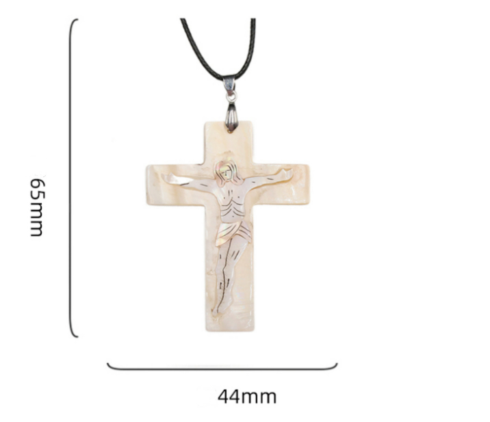 Abalone Shell Crucifixion of Jesus Pendant