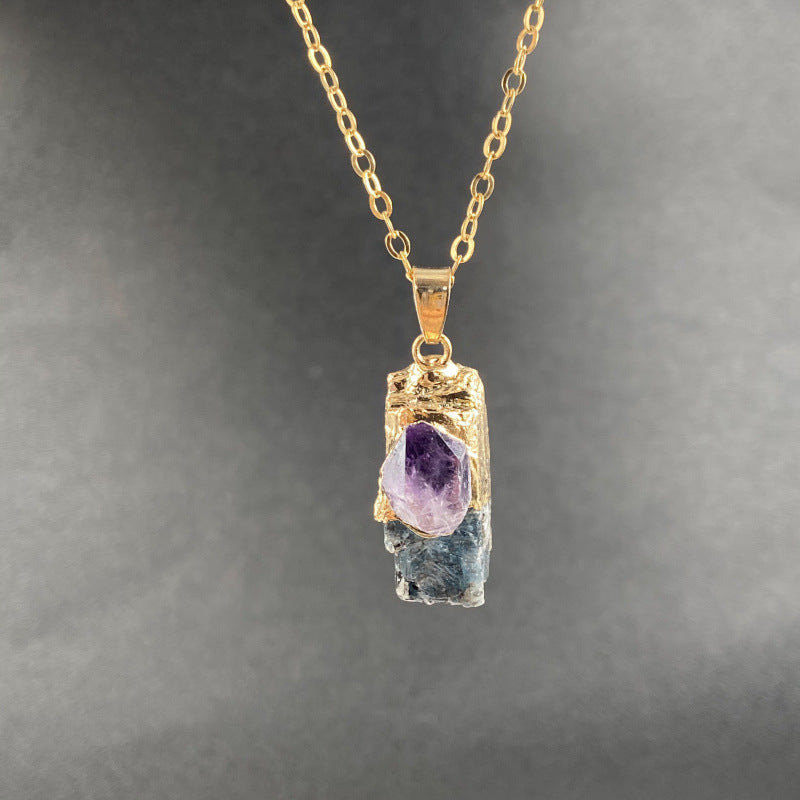 Kyanite Raw Amethyst Necklace