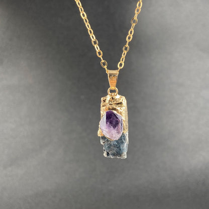 Kyanite Raw Amethyst Necklace
