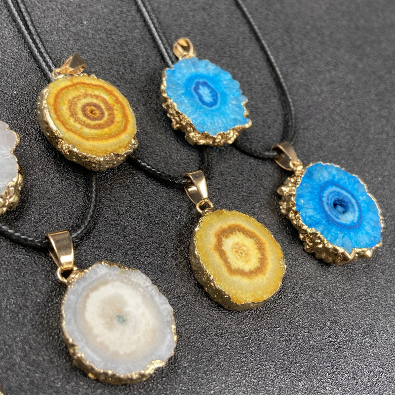 Colorful Agate Slice Pendant