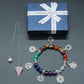 Chakra Bracelet & Rose Quartz Pendulum Set