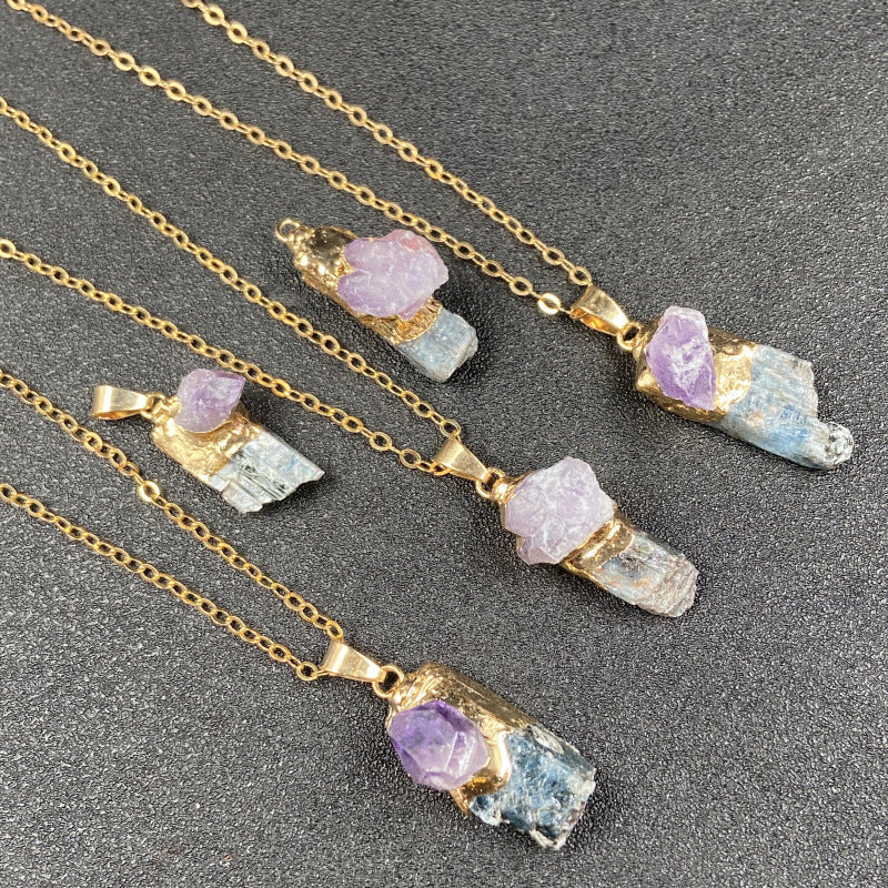 Kyanite Raw Amethyst Necklace