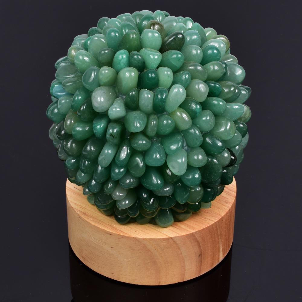 Crystal Rocks Lamp with Wooden Base