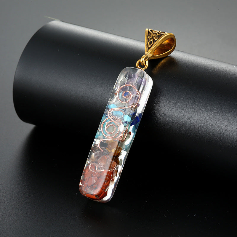 Chakra Chip Stones Orgone Pendant