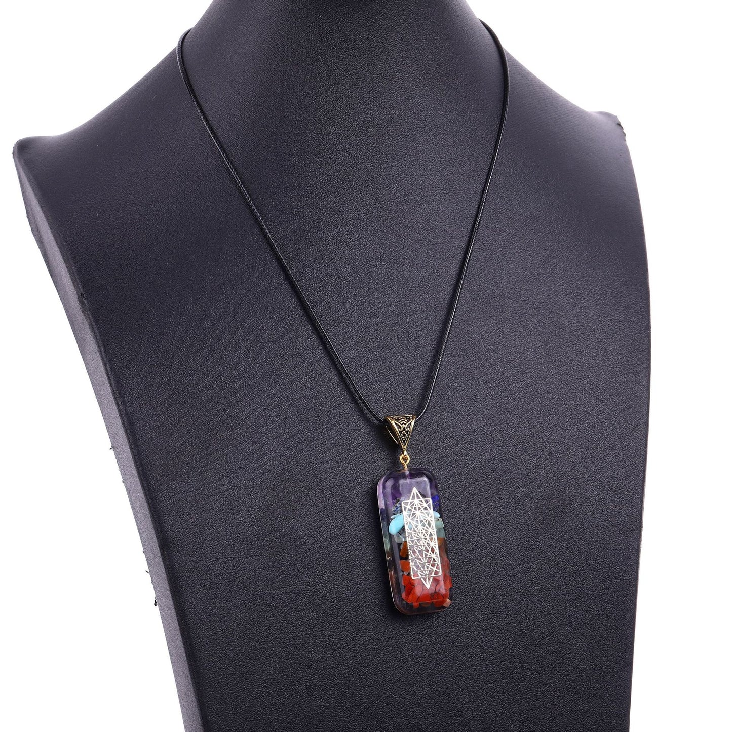 Chakra Chip Stones Orgone Pendant