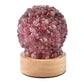 Crystal Rocks Lamp with Wooden Base