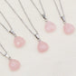 Rose Quartz Faceted Droplet Necklace