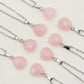 Rose Quartz Faceted Droplet Necklace