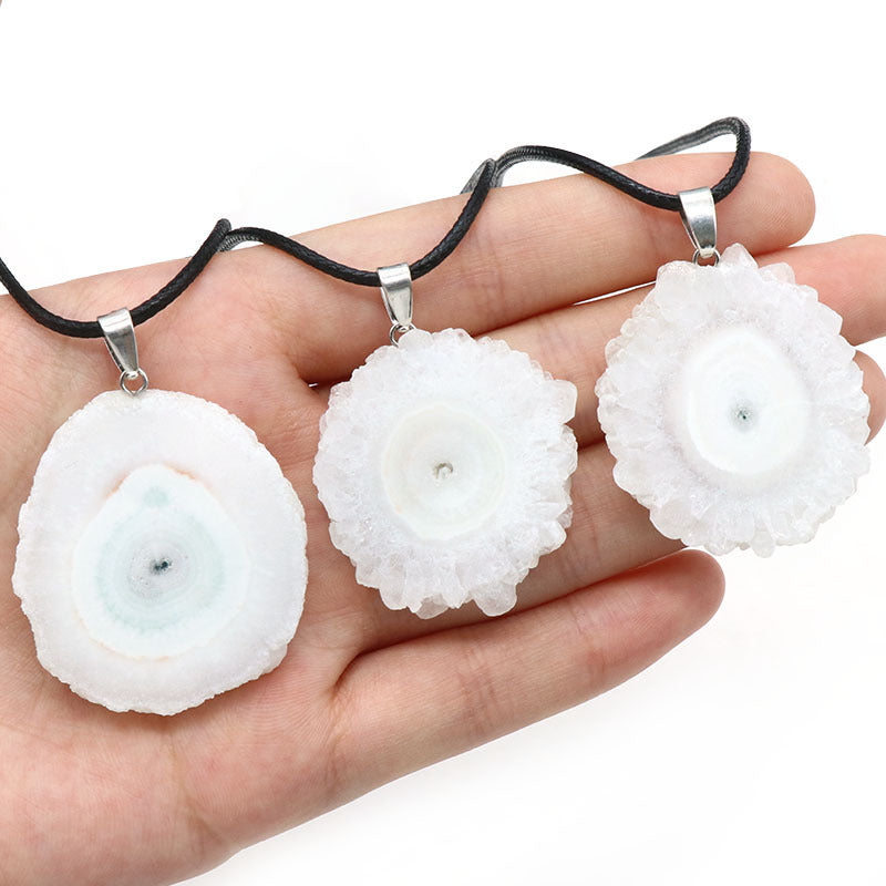 Clear Quartz Cluster Sliced Pendant