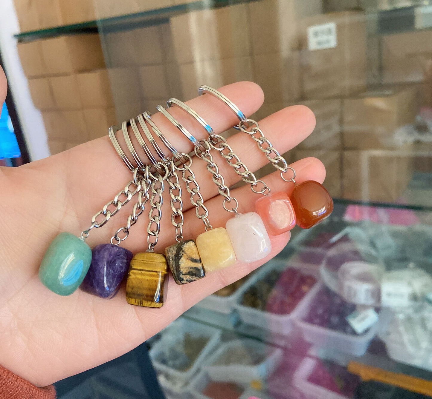 Crystal Tumble Keychain