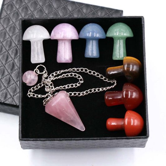 Chakra Mushroom&Pendulum Set