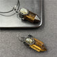 Silver moon Lab Tumbled Crystal Point Pendant