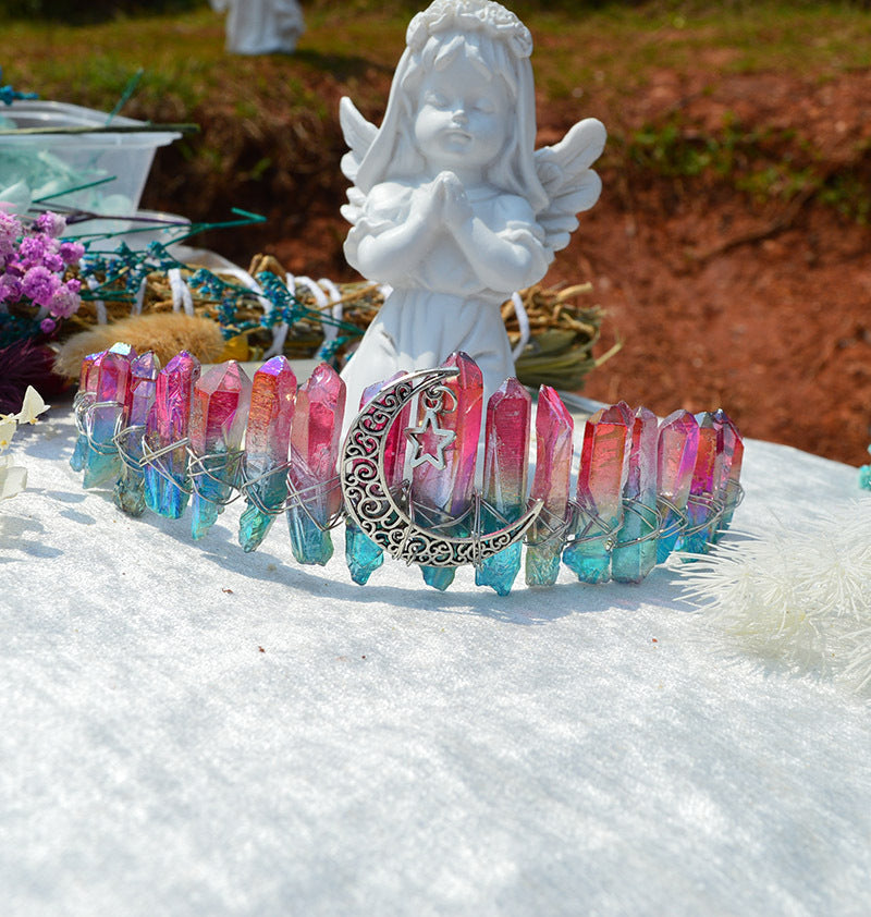 Raw Crystal Quartz Crown Headband