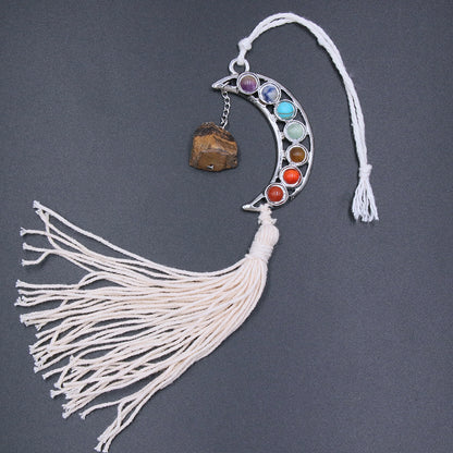 Chakra Moon Crystal Raw Hanging