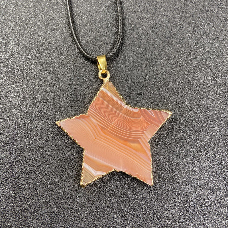Colorful Agate Star Pendant