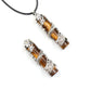 Crystal Point Silver Dragon Wrapped Pendant