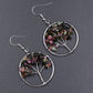 Crytsal Chip Life Tree Earrings