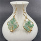 Crystal Chip Life Tree Gold Oval Earring
