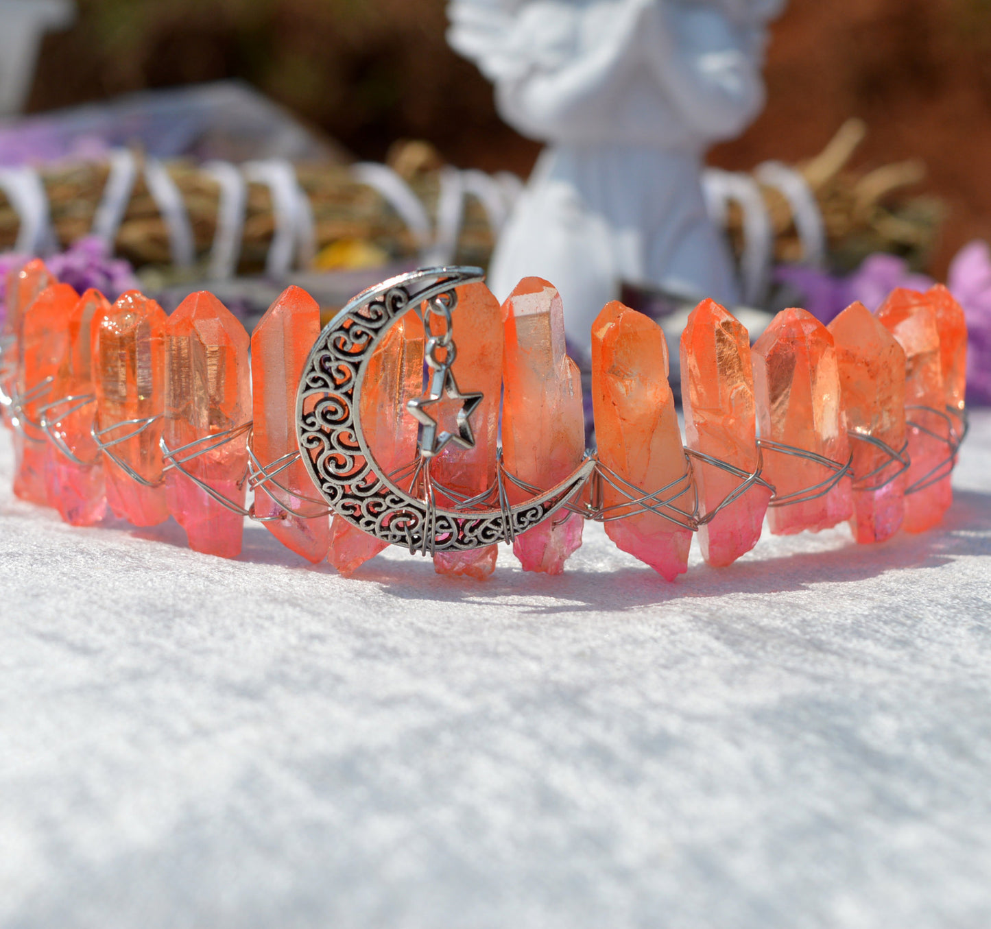 Raw Crystal Quartz Crown Headband