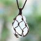 Crystal Raw Nut Bag Necklace