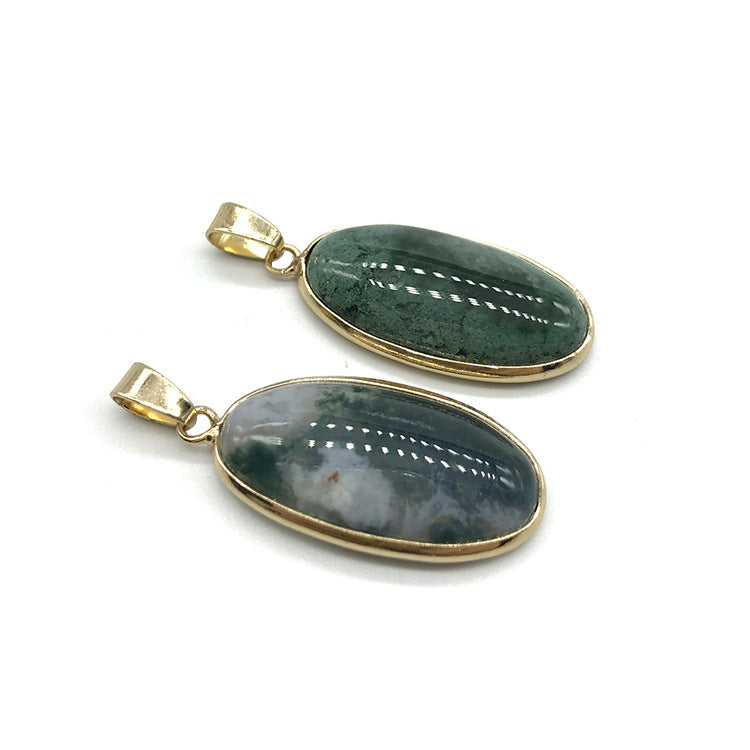 Oval Crystal Gold Chain Necklace