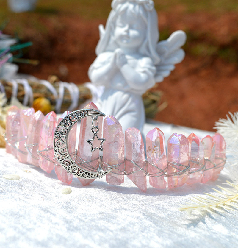 Raw Crystal Quartz Crown Headband