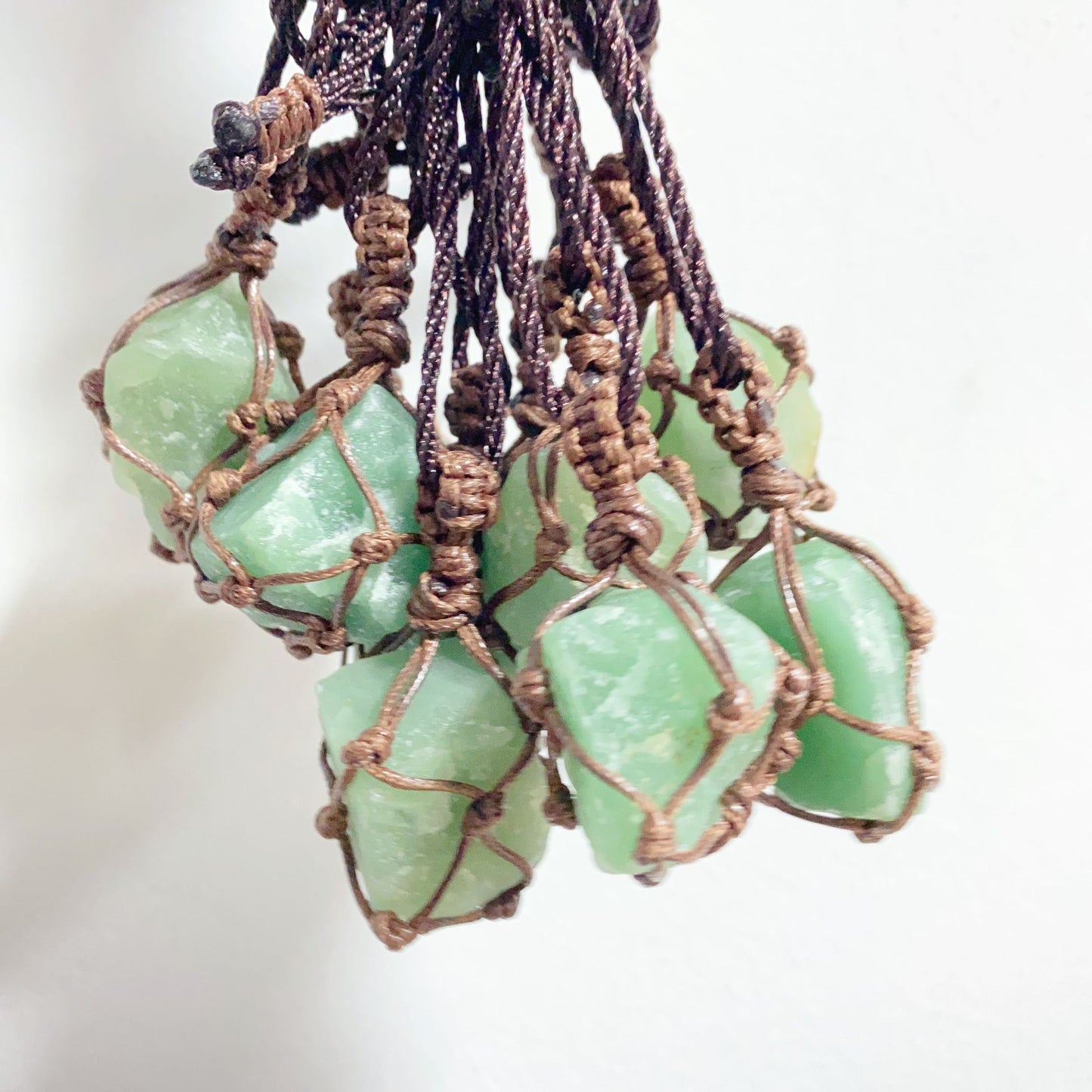 Crystal Raw Nut Bag Necklace