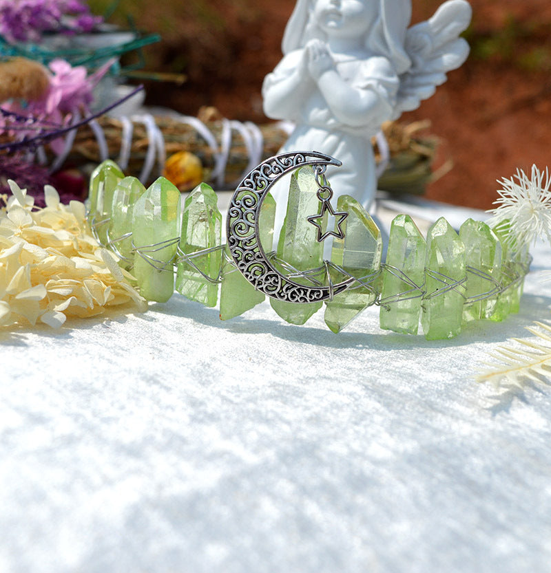 Raw Crystal Quartz Crown Headband