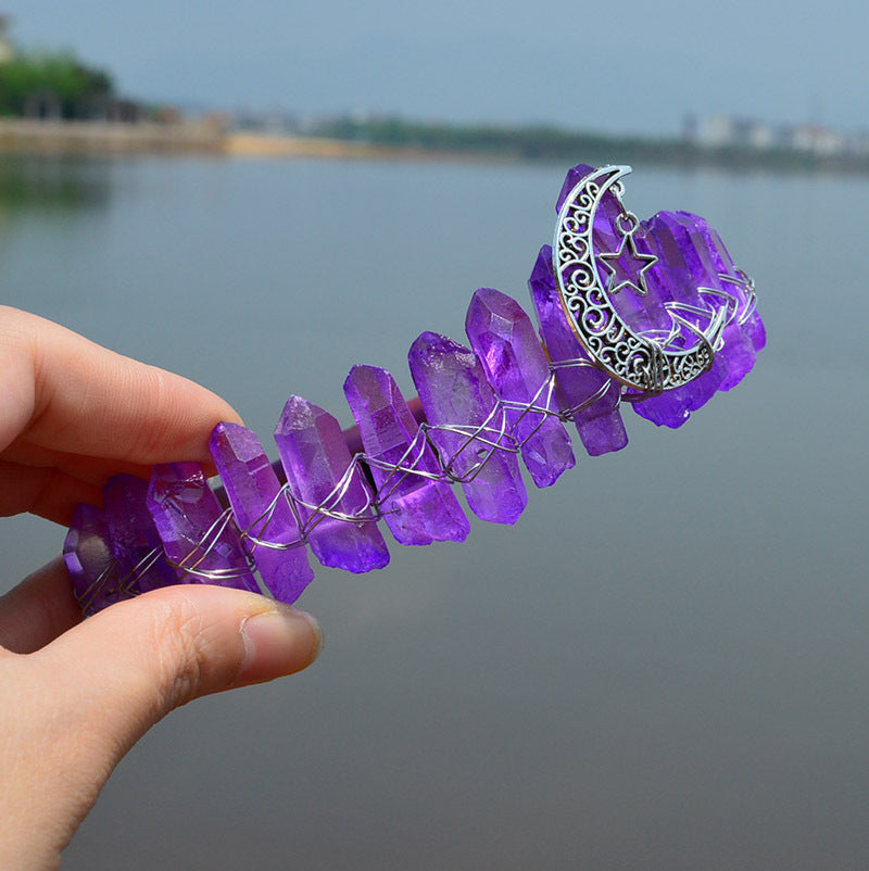Raw Crystal Quartz Crown Headband