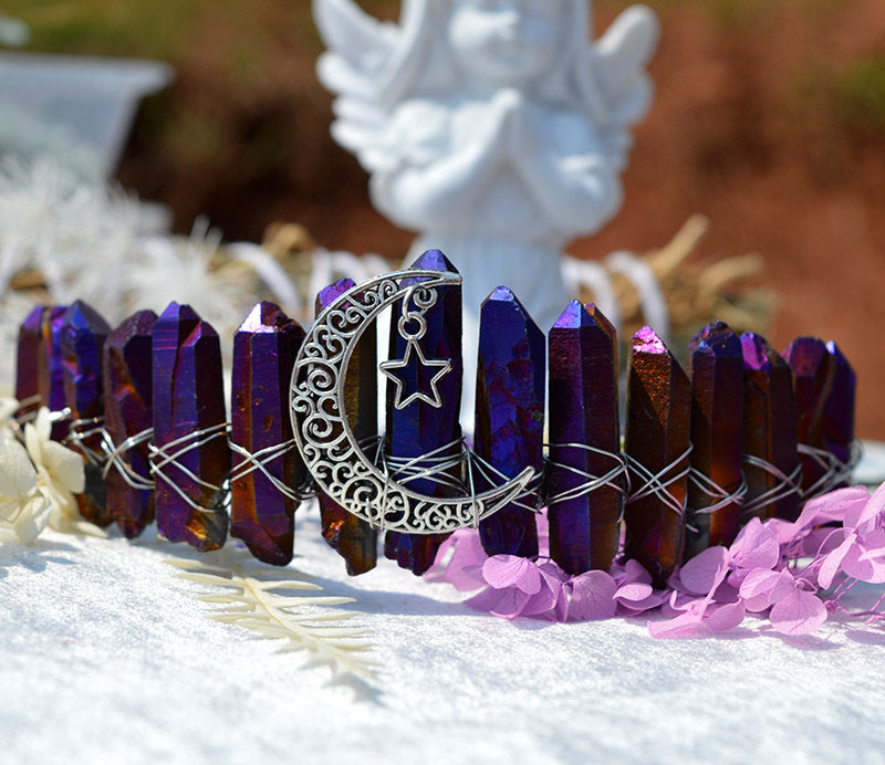 Raw Crystal Quartz Crown Headband