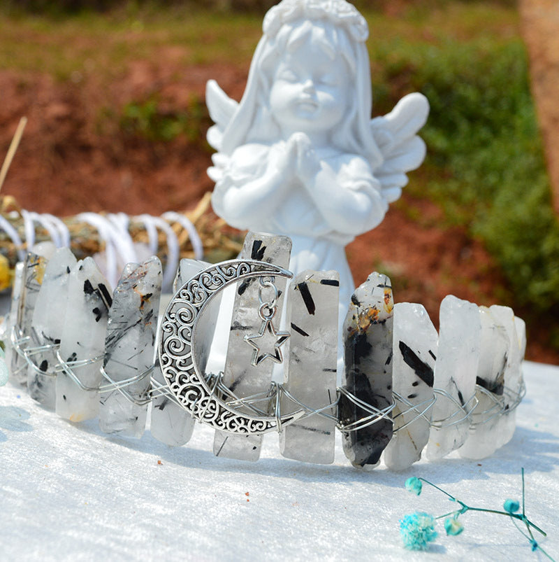 Raw Crystal Quartz Crown Headband