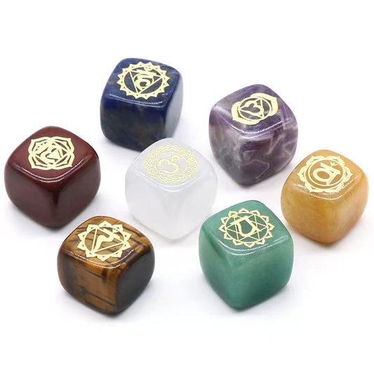 chakra crystal cube 7 pcs set