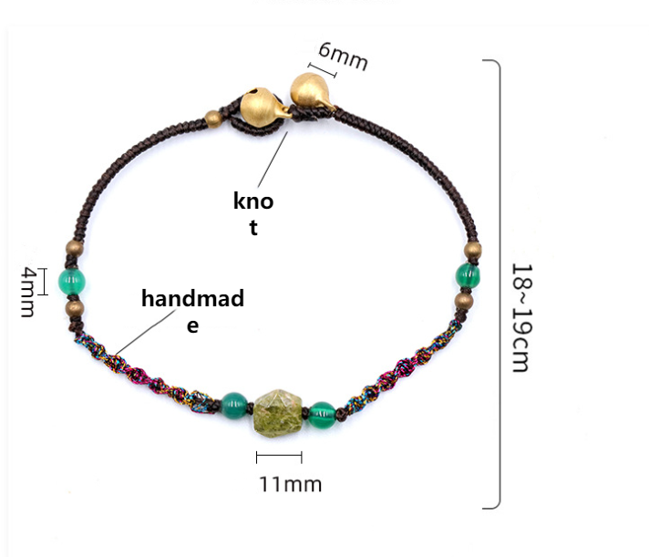 Faceted Crystal&Gold Bell Hand-made Bracelet